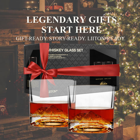 LIITON Mount Rainier 10 oz capacity supports classic whiskey pours.