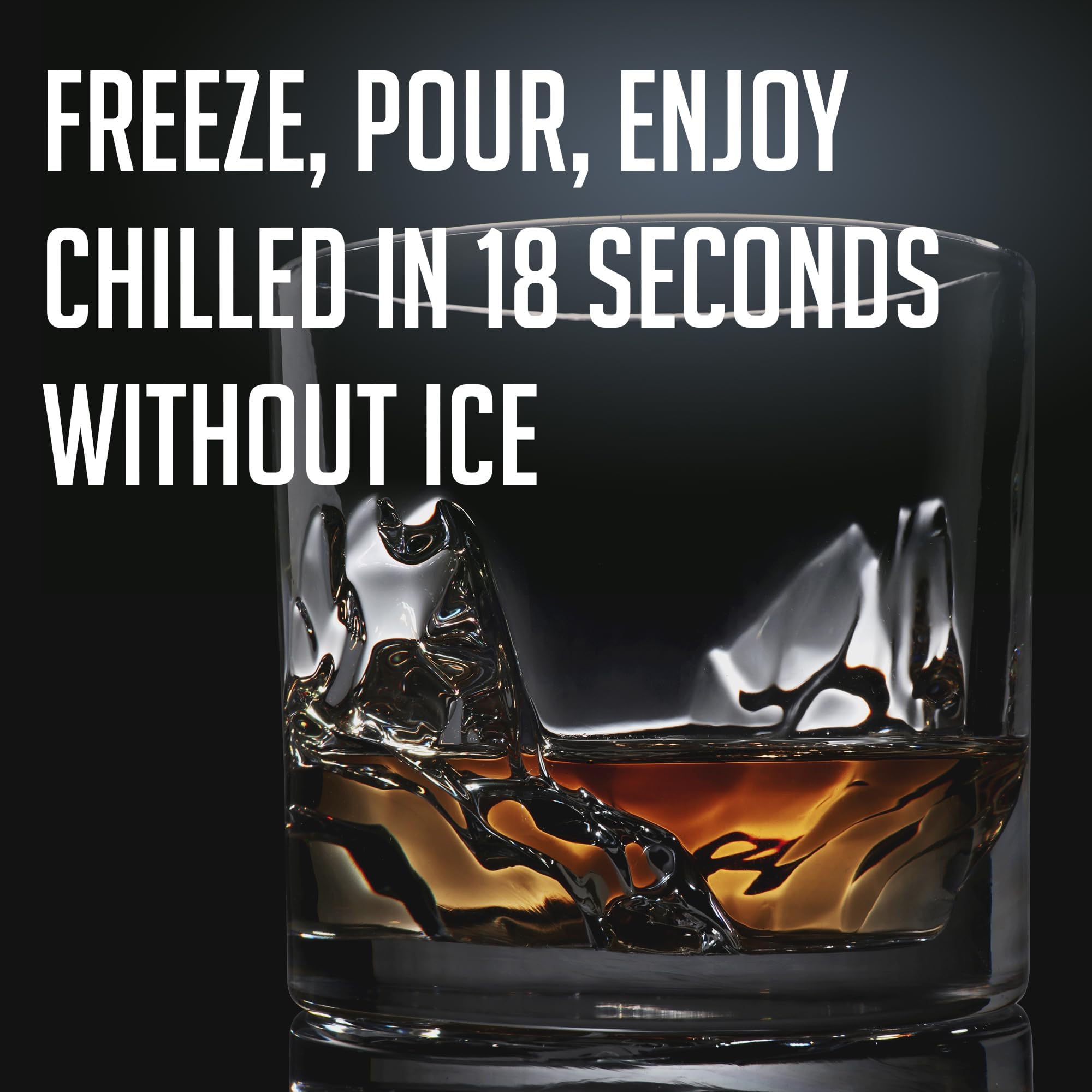 LIITON freezable whiskey glass ready for freezer storage and ice-free chilling.