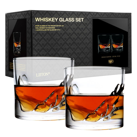 LIITON Grand Canyon glass wall detail highlighting canyon-inspired crystal elevating sipping