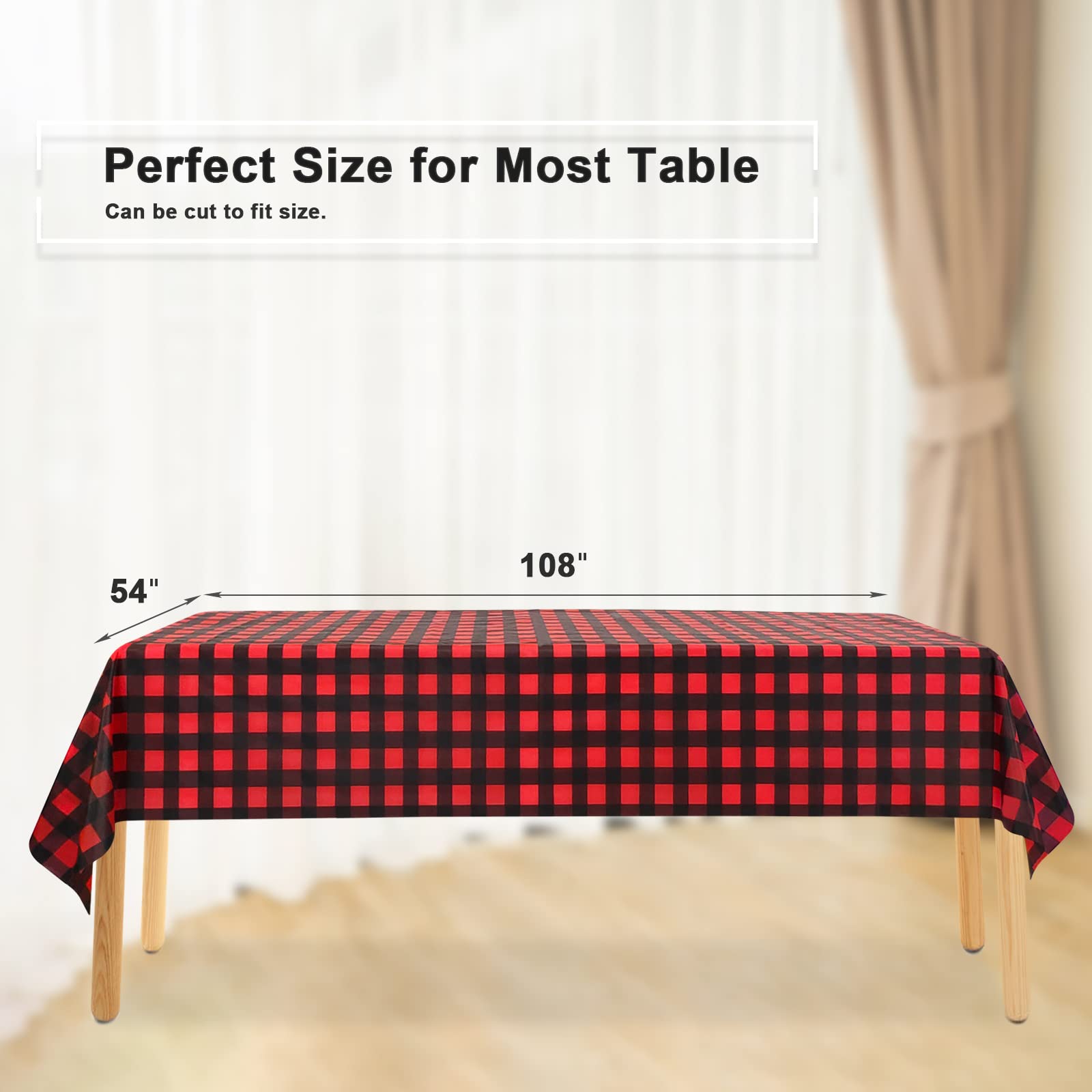 LIKAJON red and black gingham tablecloth helps keep a tidy party space.