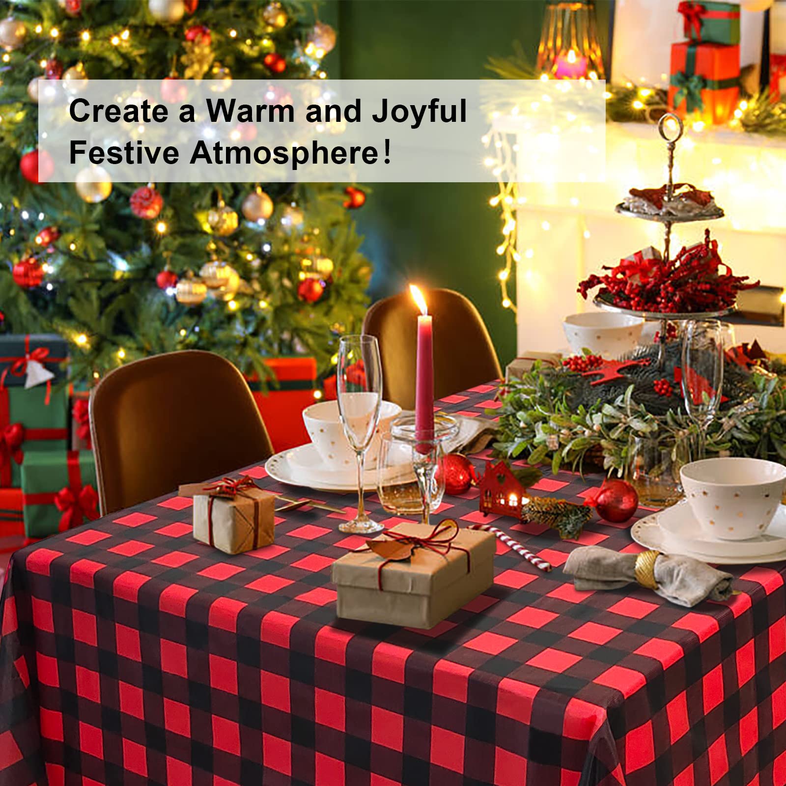 LIKAJON party setup with red gingham creates a warm, inviting atmosphere.