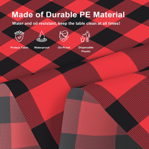 LIKAJON tablecloth spread on 8-foot table enhances indoor and outdoor gatherings.