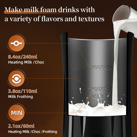 Liksiy Milk Frother 4in1 chocolate milk option for creamy beverages