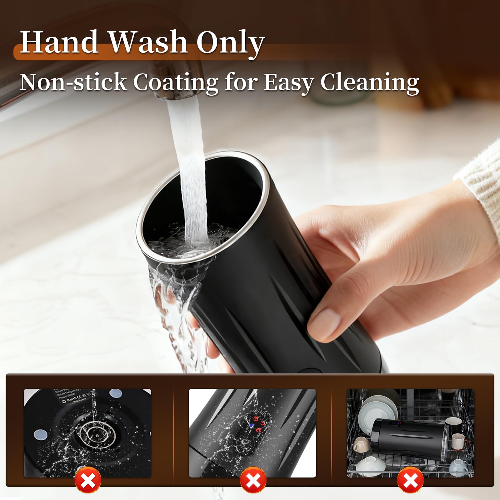 Liksiy Milk Frother easy-clean with brush included