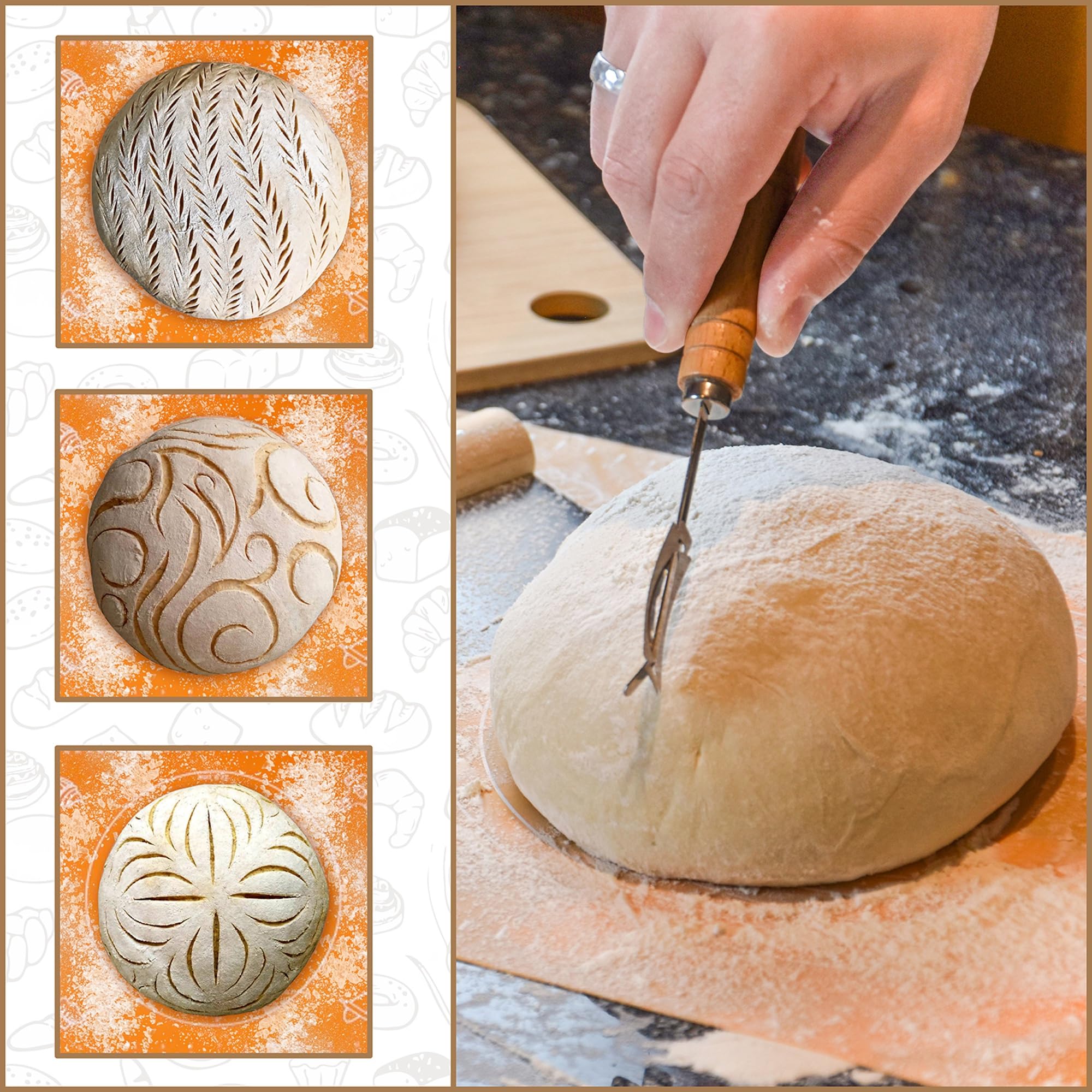 Liliadon sourdough lame with blades; precise scoring for bakery‑style loaves