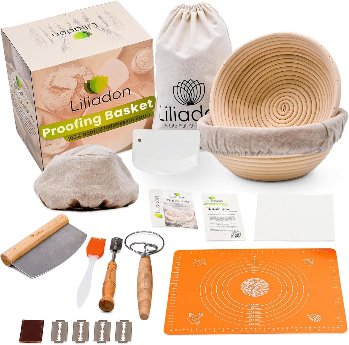 Liliadon sourdough starter kit baskets; even rise and smooth crust for artisan loaves