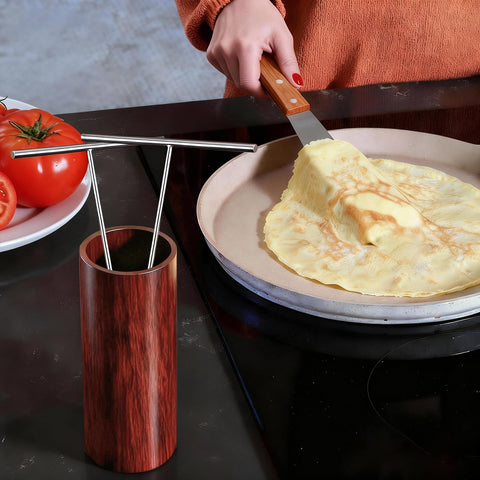 Lilithye crepe spatula 12in in action lifting large crepes safely