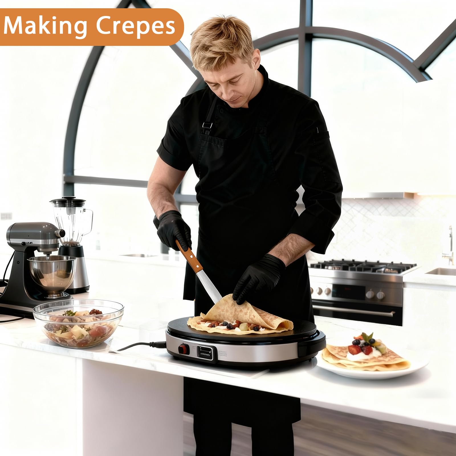 Lilithye crepe spreader with wooden handle demonstrates ergonomic design