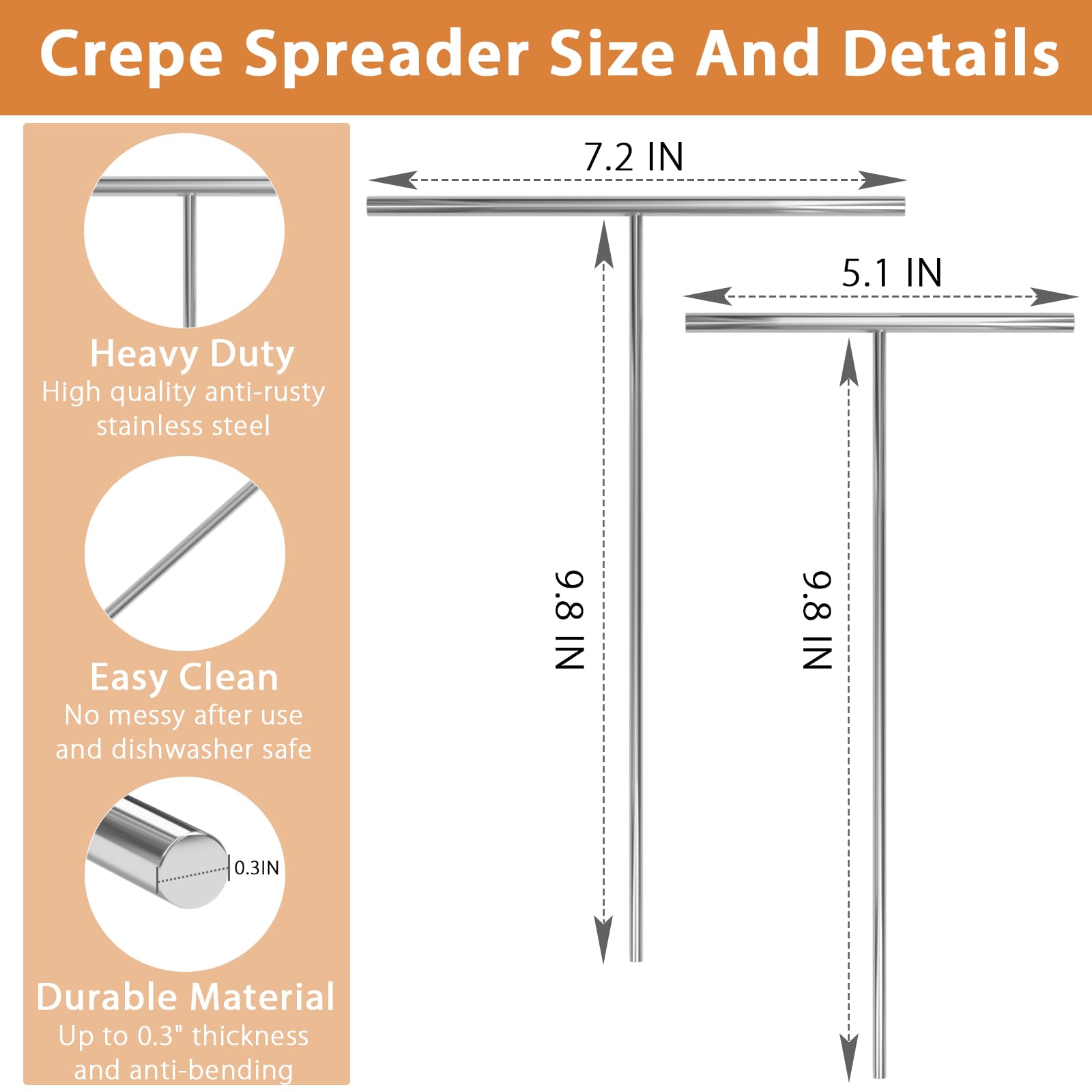 Lilithye stainless crepe spreader detail highlights durable craftsmanship