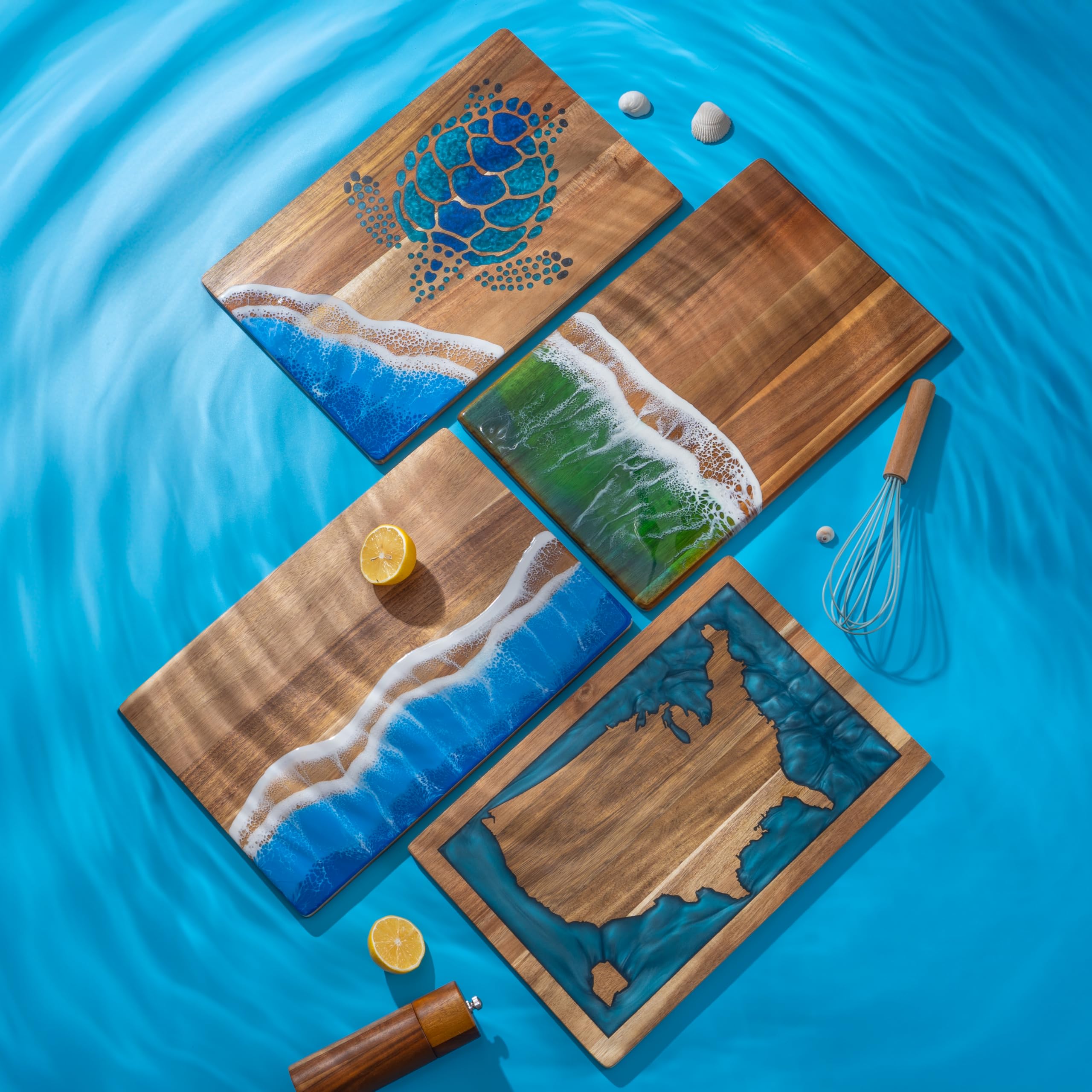 LILKUISYN 15x10 inch board offers a generous surface for vegetables, meats, and fruits.