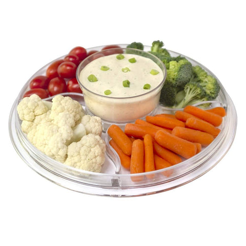 Lillian Tablesettings serving platter showcases appetizers with crystal-clear clarity.