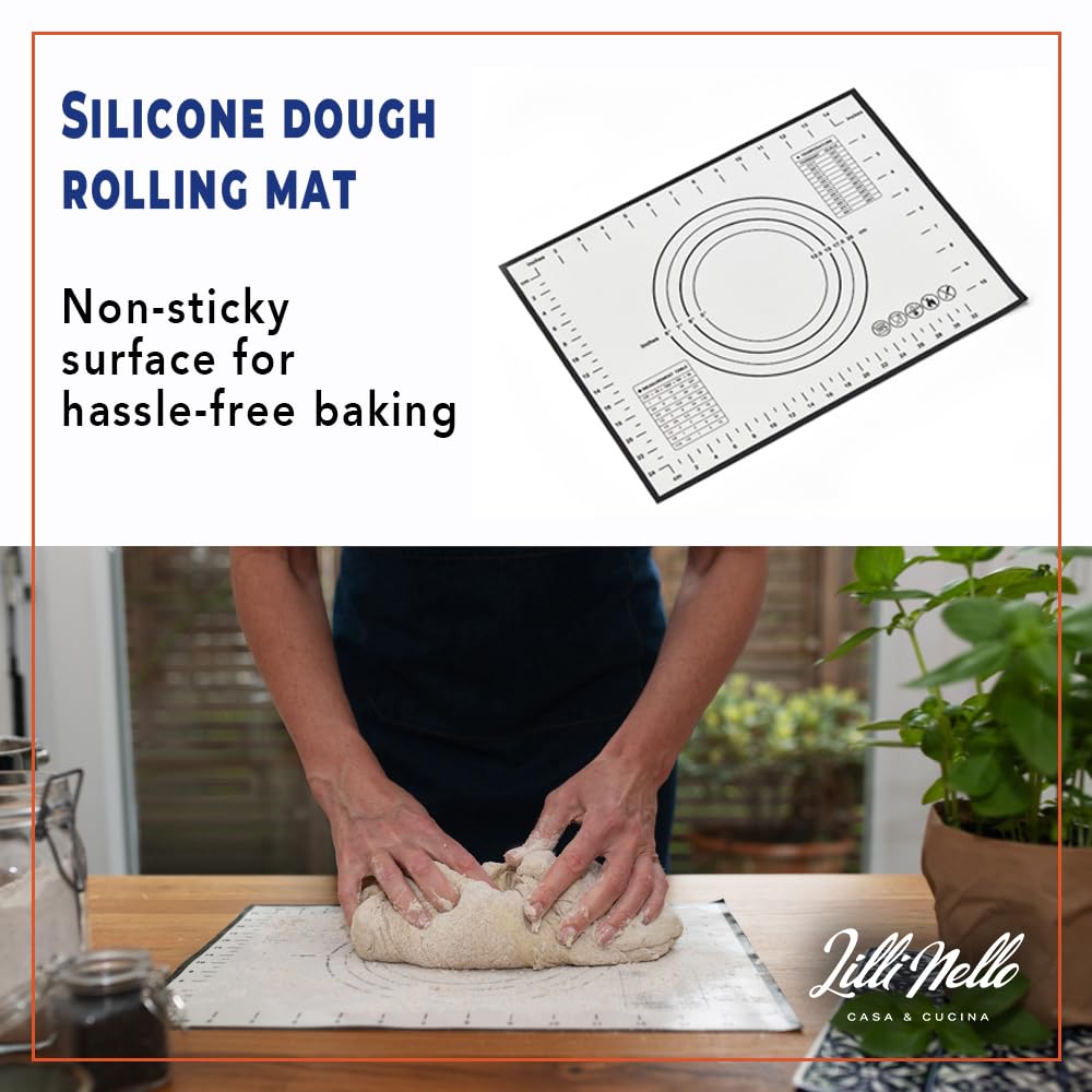 Lillinello dough-tools-set including whisk, chopper, scraper, and lame.