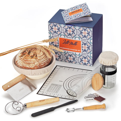Lillinello sourdough starter jar with lid for easy growth tracking.