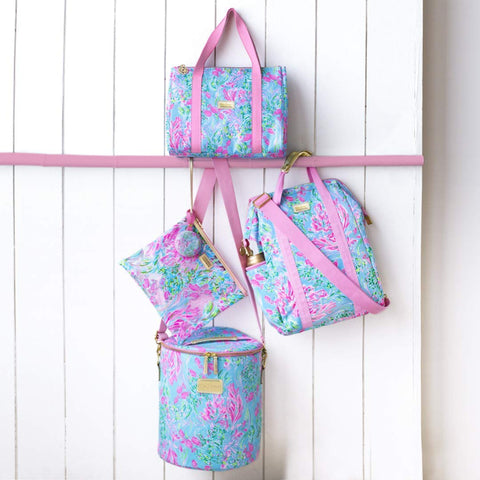 Lilly Pulitzer insulated drink sleeve preserves beverage temperature on sunny days