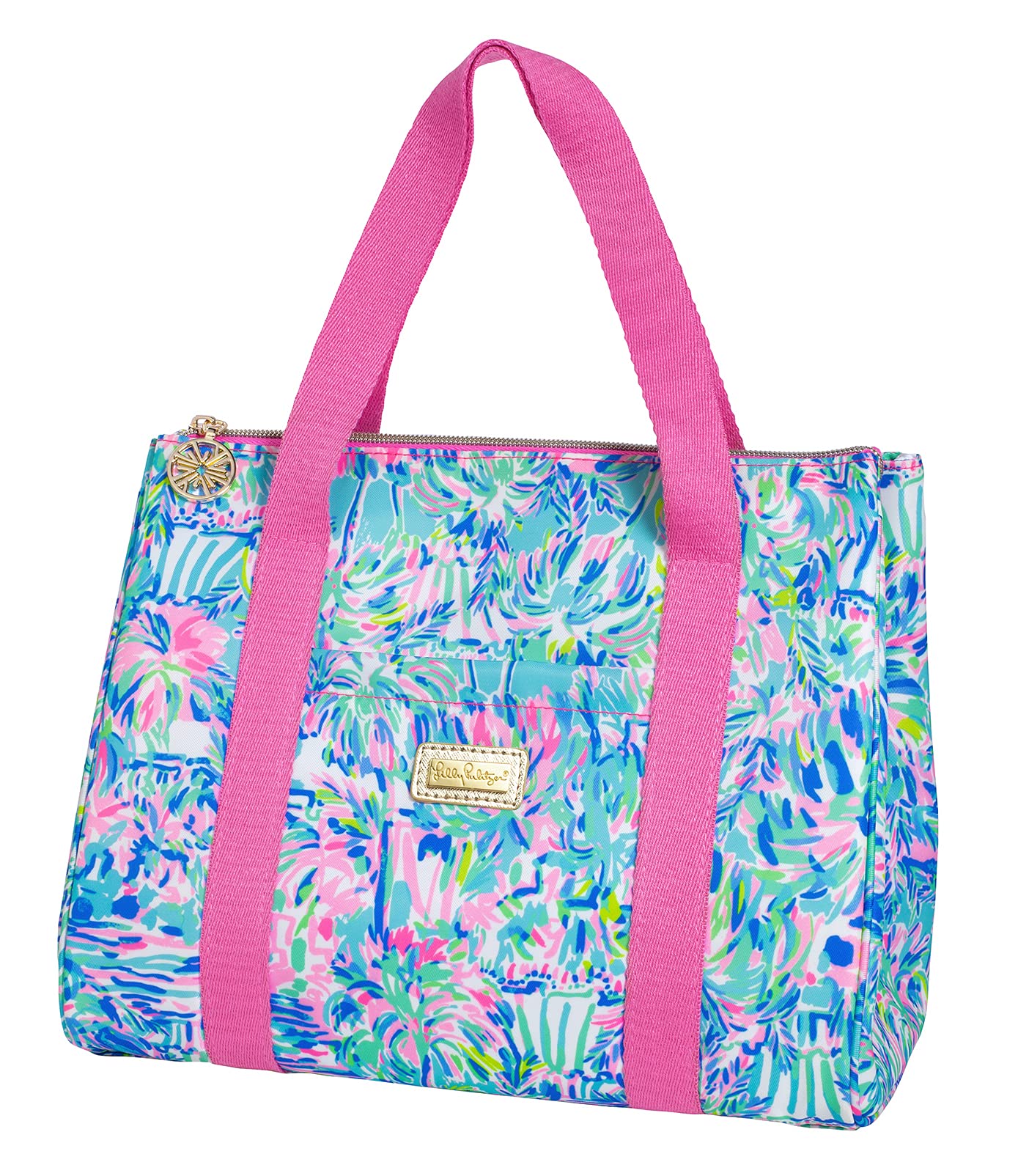 Lilly Pulitzer large-capacity lunch bag fits snacks and a meal.