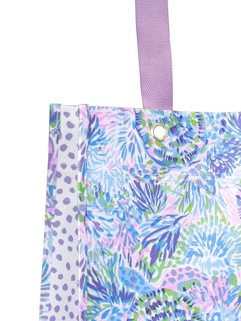 Lilly Pulitzer Shell of a Party tote large opening for groceries and gear