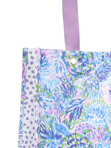 Lilly Pulitzer Shell of a Party tote large opening for groceries and gear
