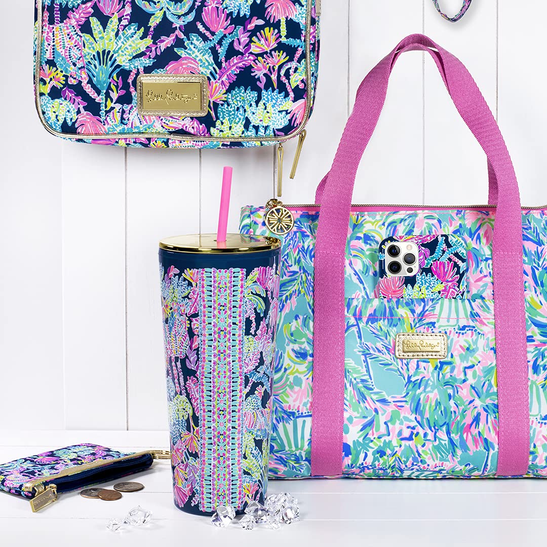 Lilly Pulitzer shoulder straps provide comfortable carrying for daily use.