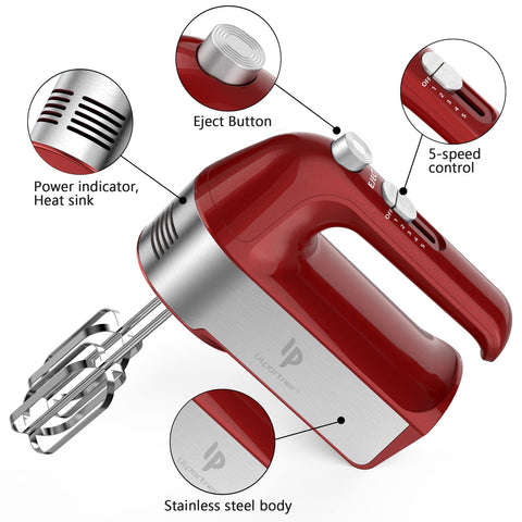 LILPARTNER hand mixer with turbo speed delivers quick, consistent whipping