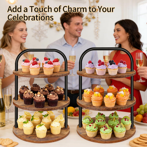 Lilybud Cupcake Stand wooden-construction provides sturdy support for crowd-pleasing displays