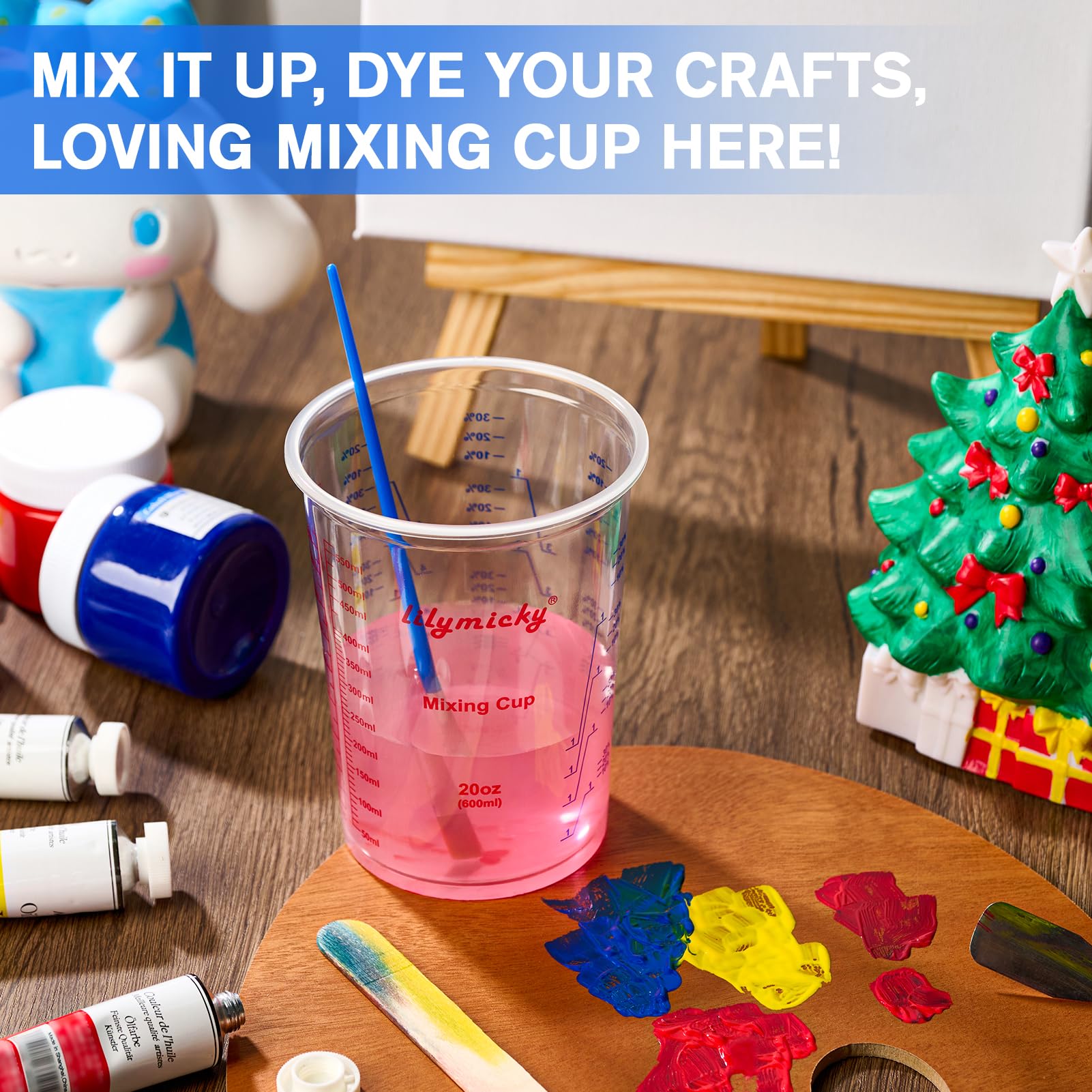 Lilymicky durable cups resist solvents and epoxy, suitable for art workshops.