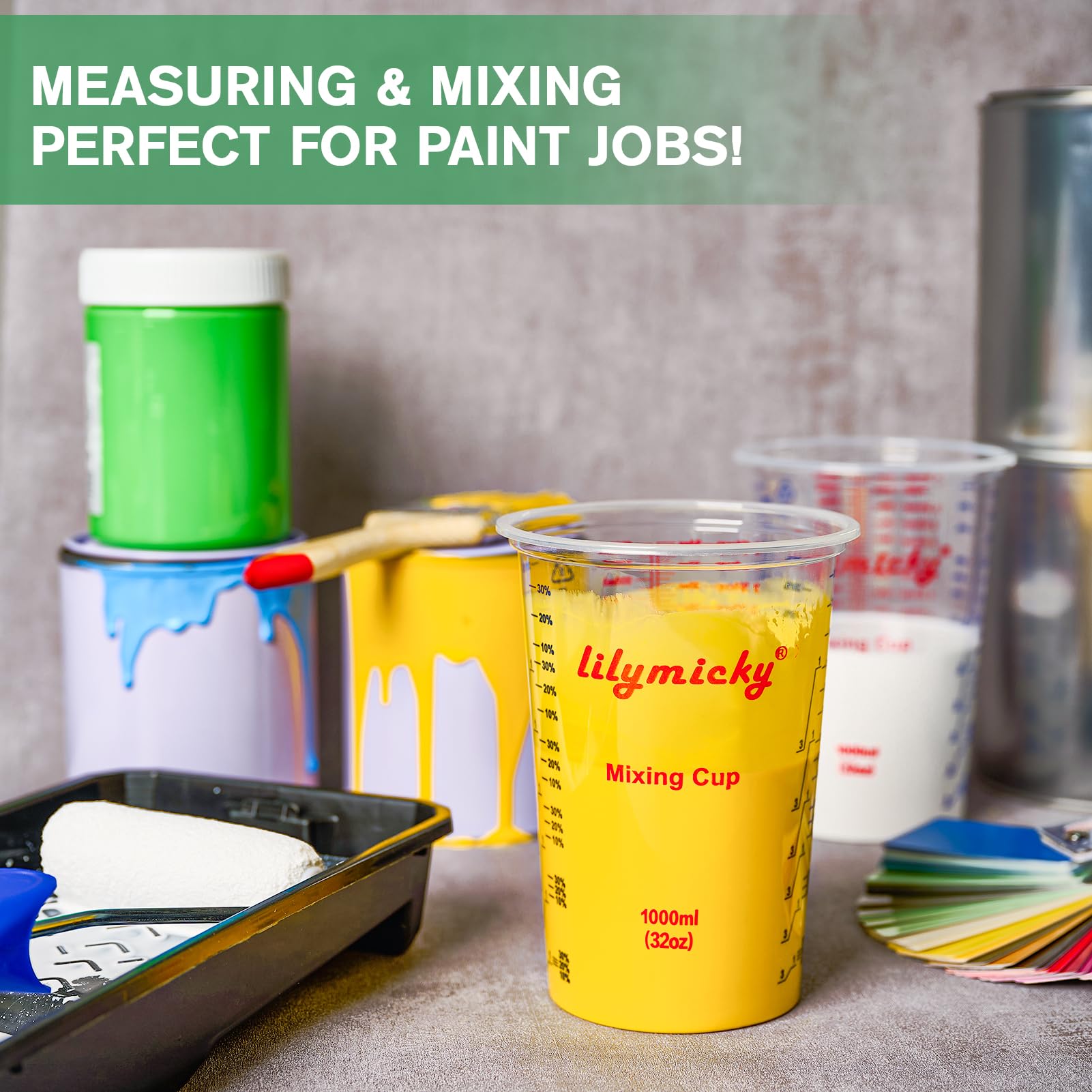 Lilymicky multi-purpose cups for paints, epoxies, and crafts