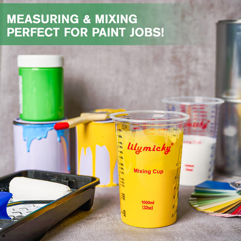 Lilymicky multi-purpose cups for paints, epoxies, and crafts