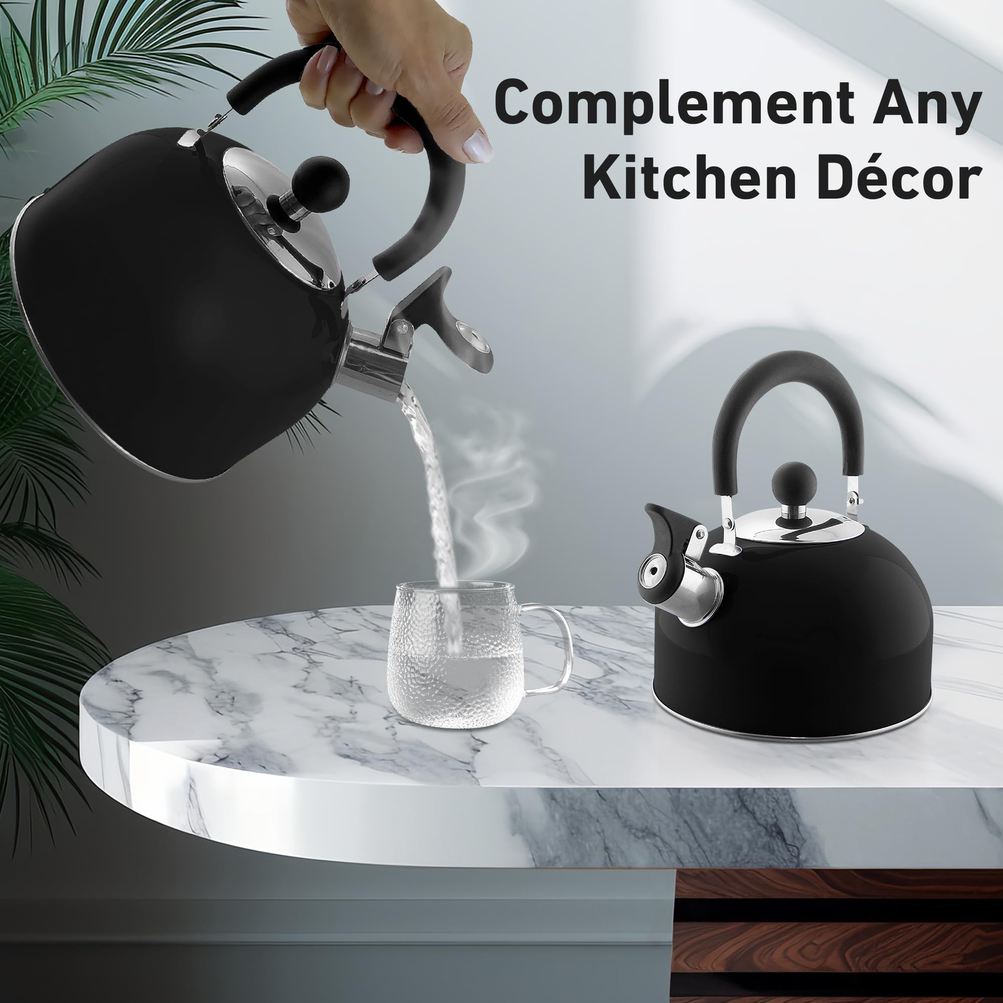 Lily's Home black-finish stainless kettle adds modern kitchen style