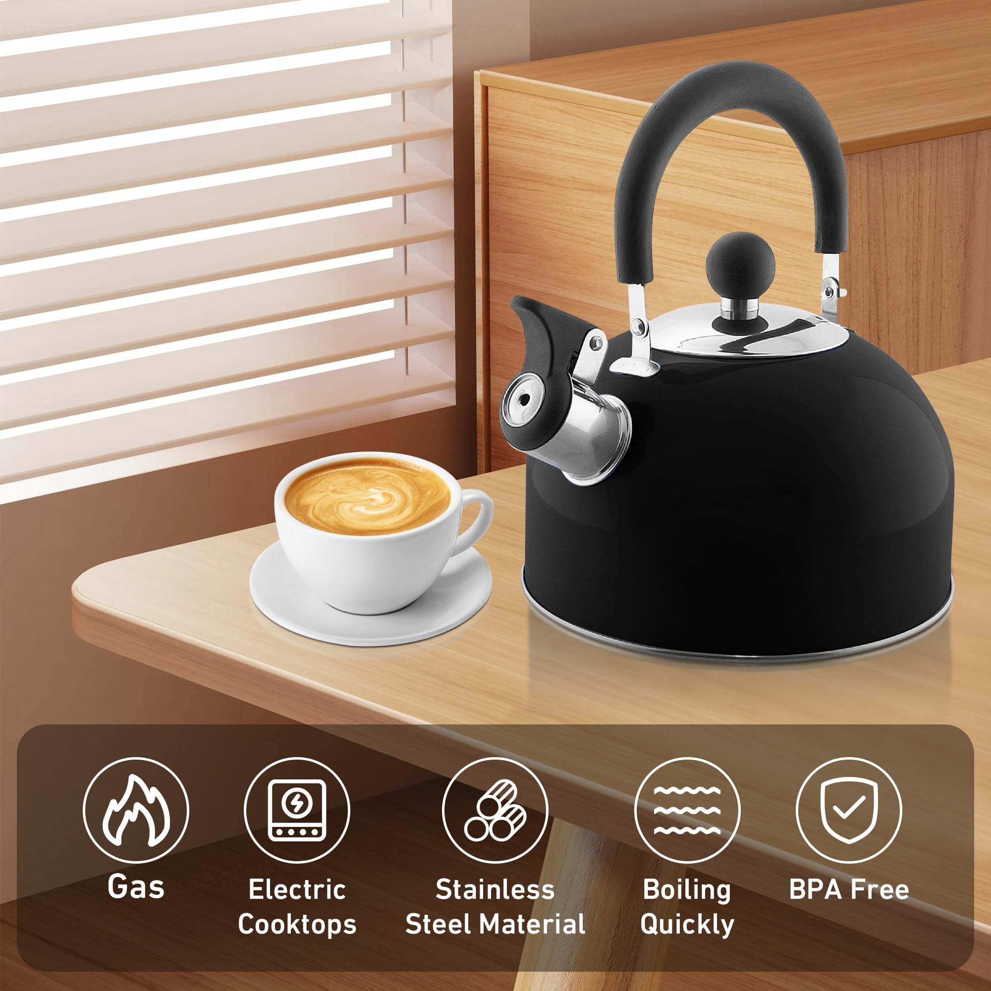Lily's Home 2qt kettle demonstrates generous capacity for six cups