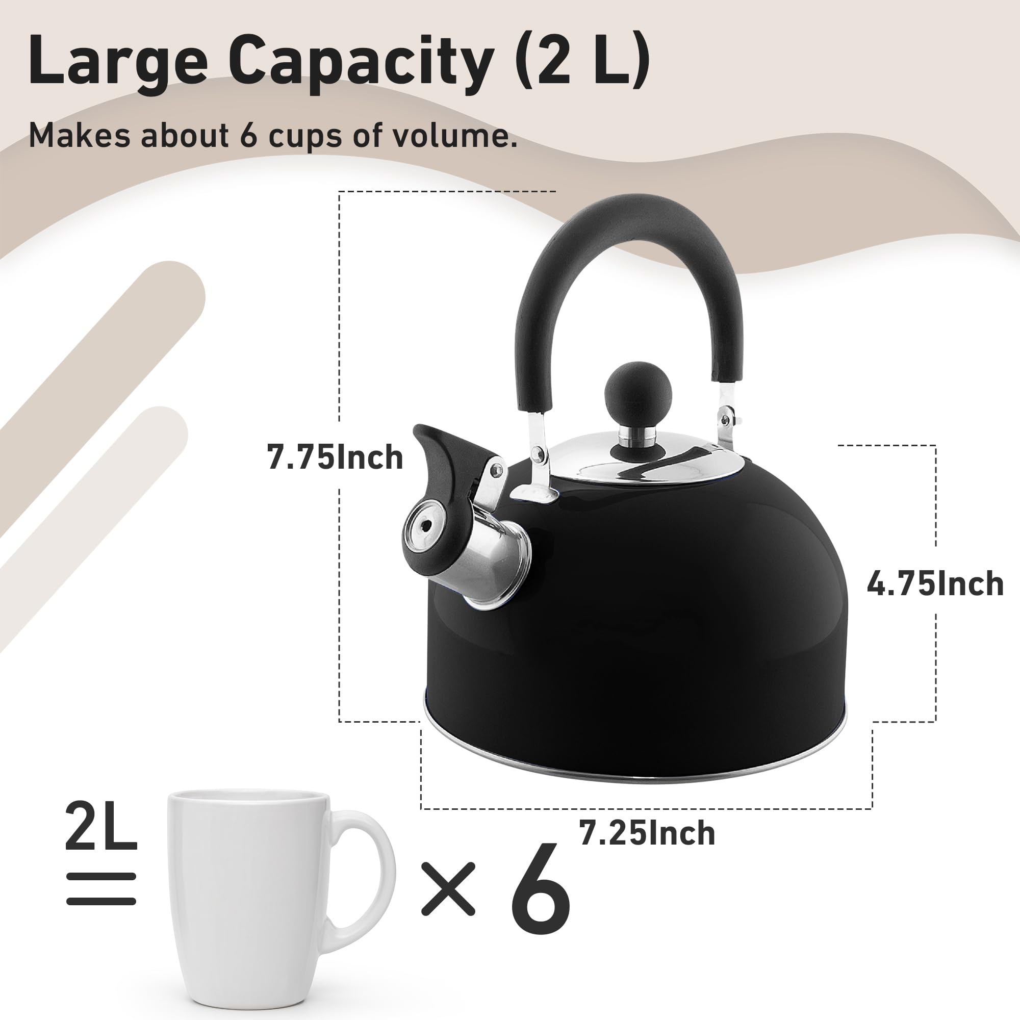 Lily's Home kettle lid stays secure to prevent spills during boiling