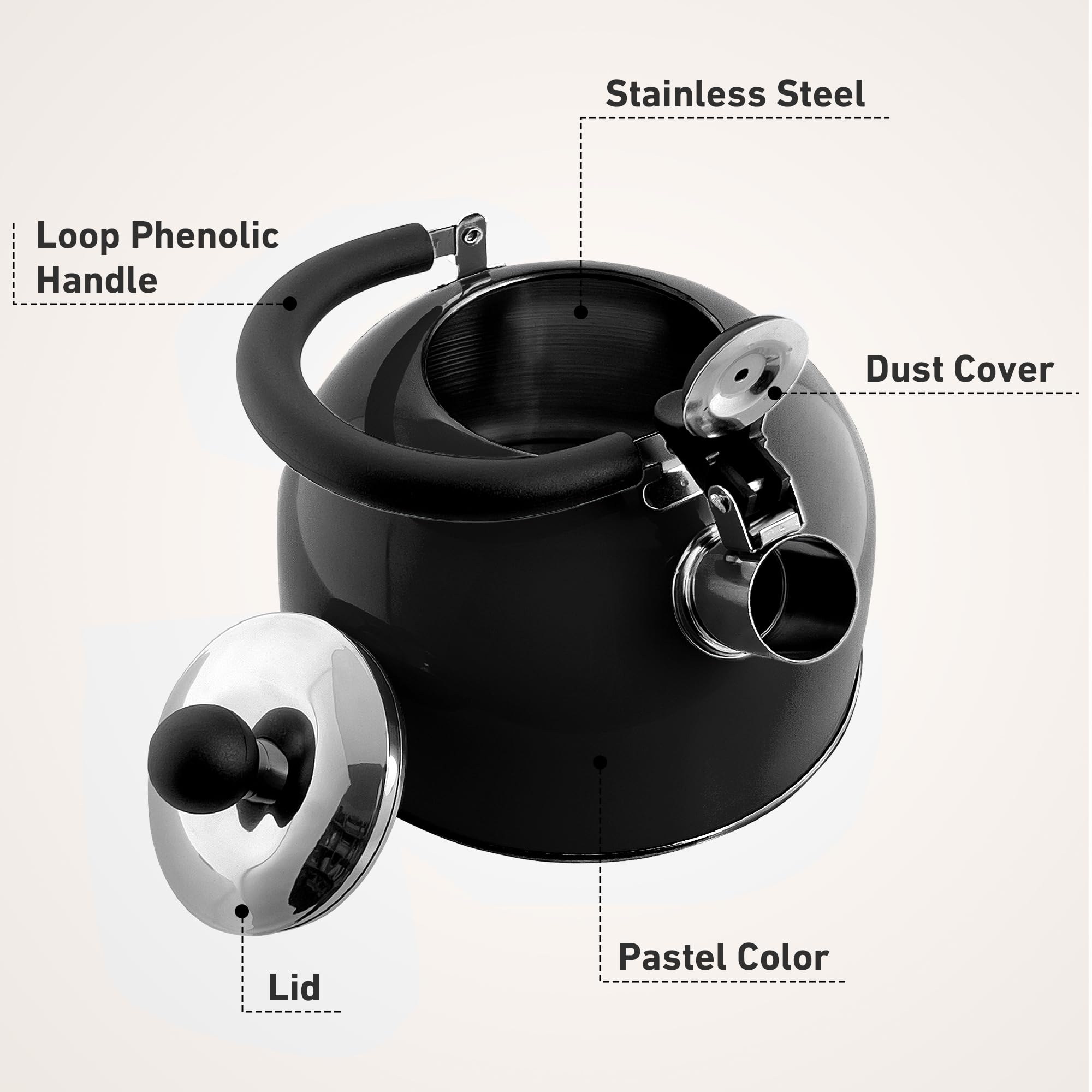 Lily's Home on-stovetop kettle boils water quickly for tea