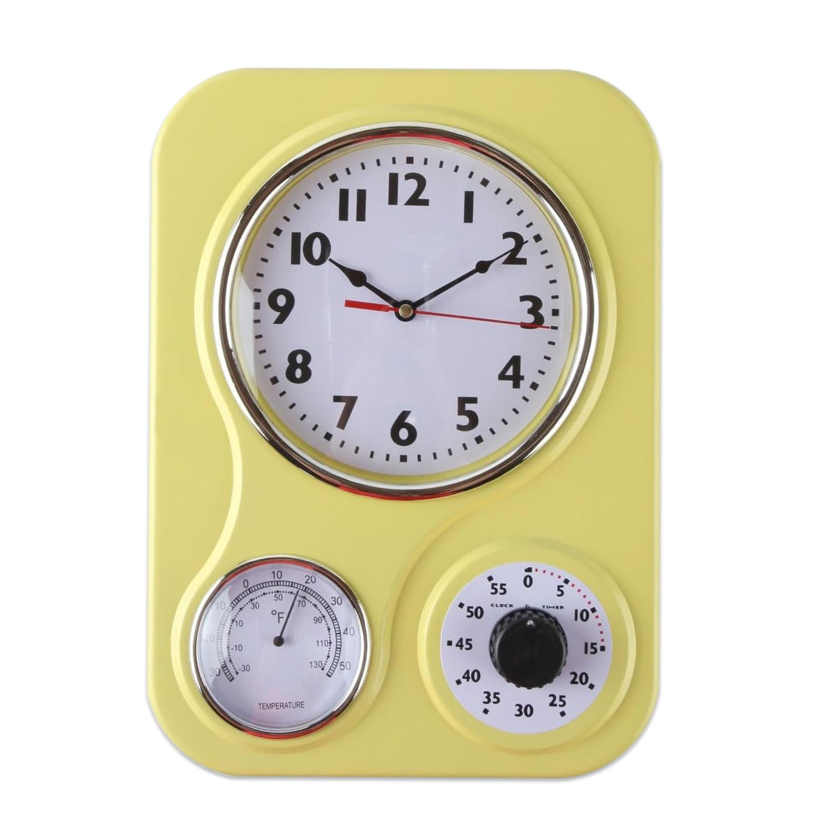 Lily's Home retro kitchen clock with thermometer for precise time and temp in kitchens.