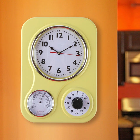 Lily's Home yellow vintage clock with large digits for easy readability.