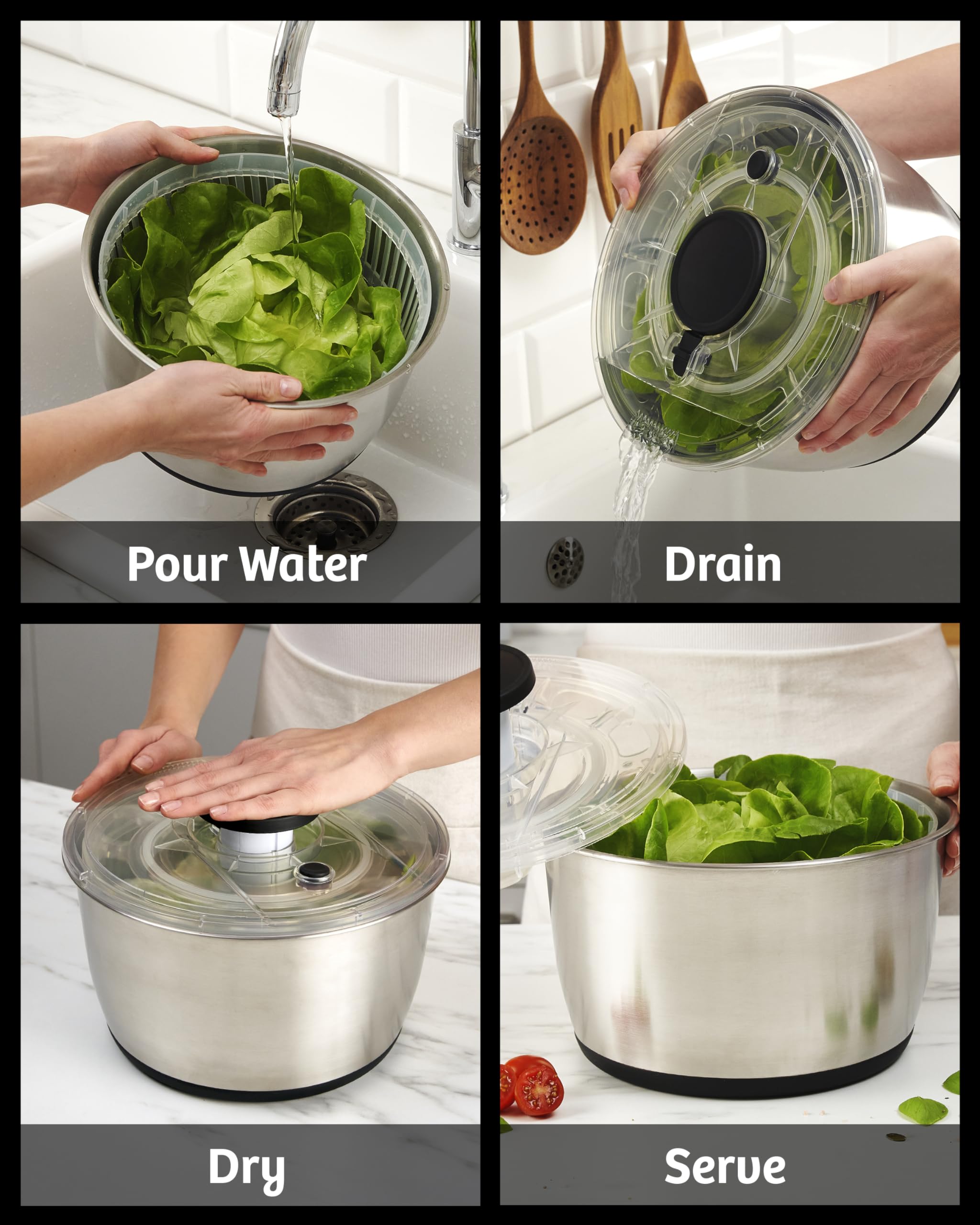 lilystone non-skid base keeps the spinner steady during drying