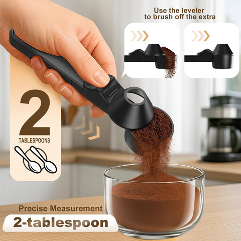 LimanChef 2tbsp leveler scoop measures coffee accurately.