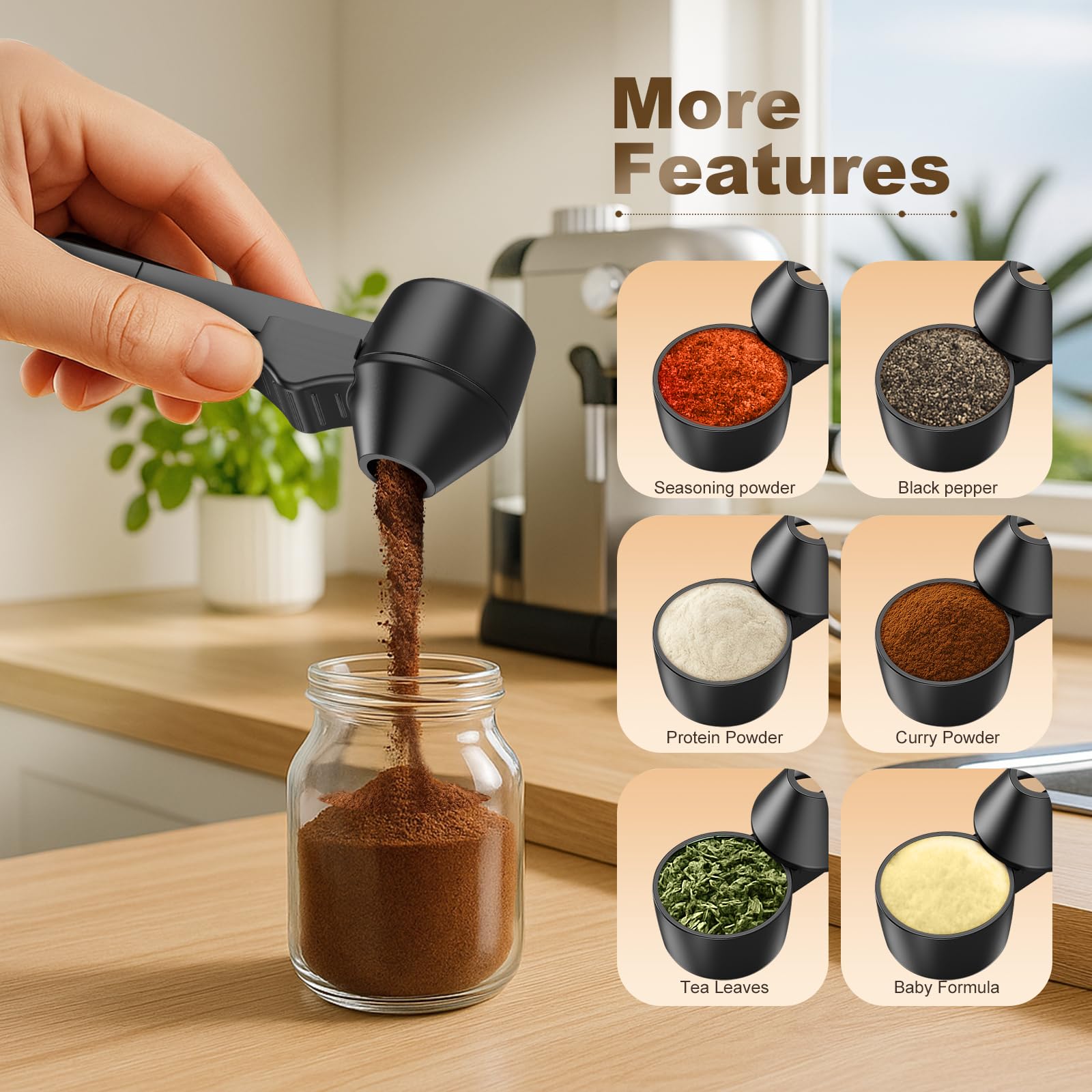 LimanChef multipurpose scoop for protein powder, tea, spices, and more.