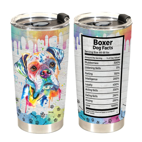 Limima boxer tumbler front graphic keeps drinks hot or cold during workouts