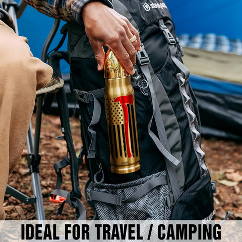 Limima firefighter flag-axe tumbler with gold finish, durable and stylish