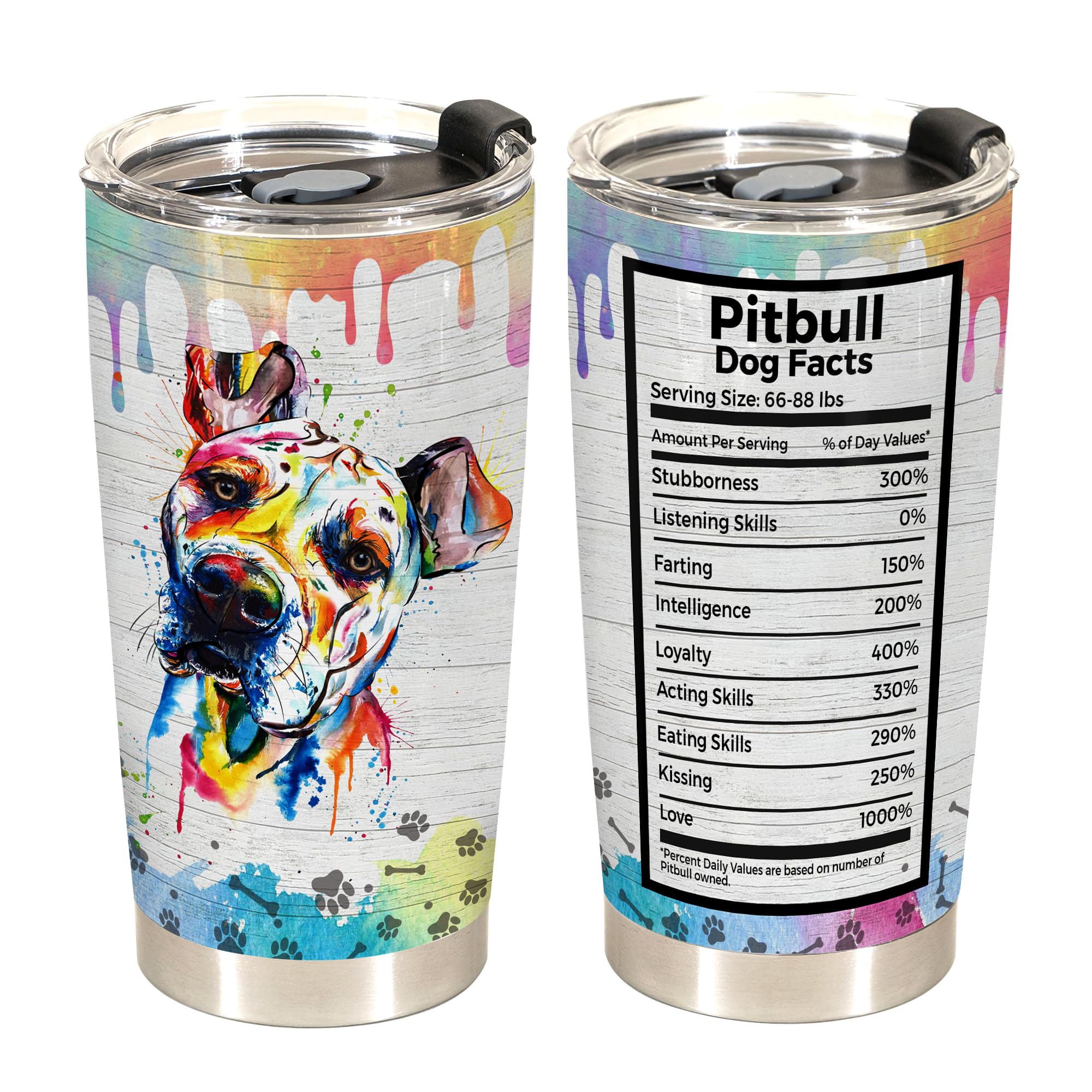 Limima Pitbull tumbler 20oz with magnet lid for secure on-the-go hydration