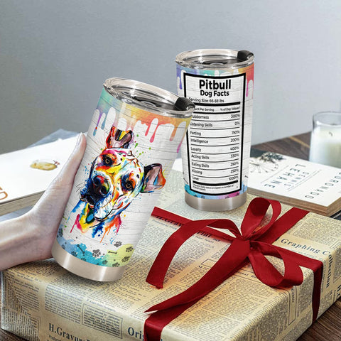 Limima Pitbull tumbler presented as a gift-ready item for dog lovers