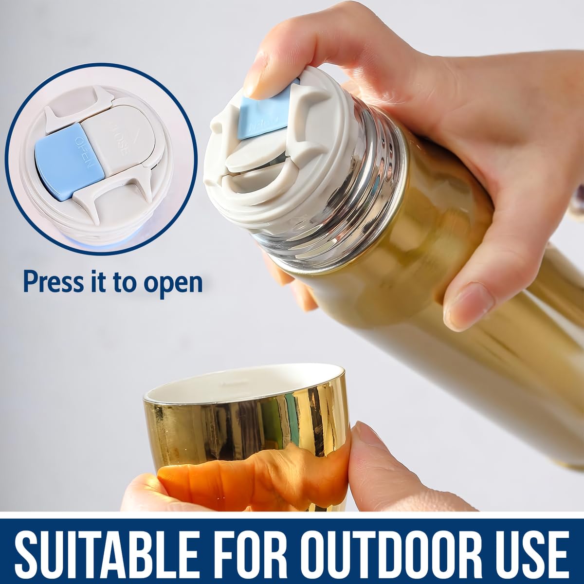 Limima vacuum-insulated hunting tumbler preserves hot coffee or cold water.