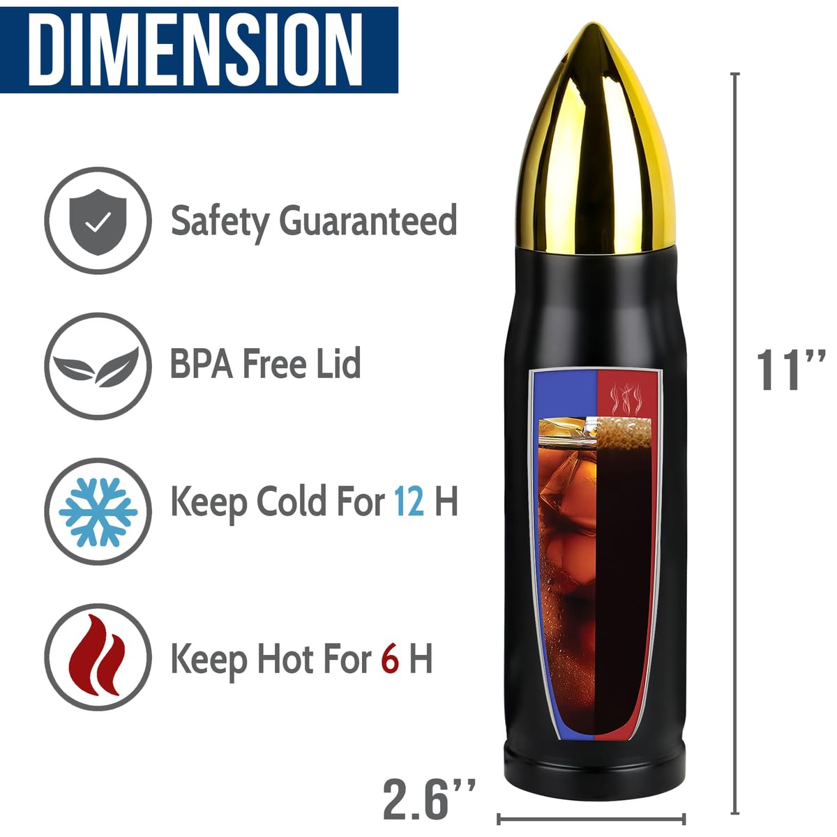 Limima Veteran Tumbler back nutrition facts highlight dedication and pride