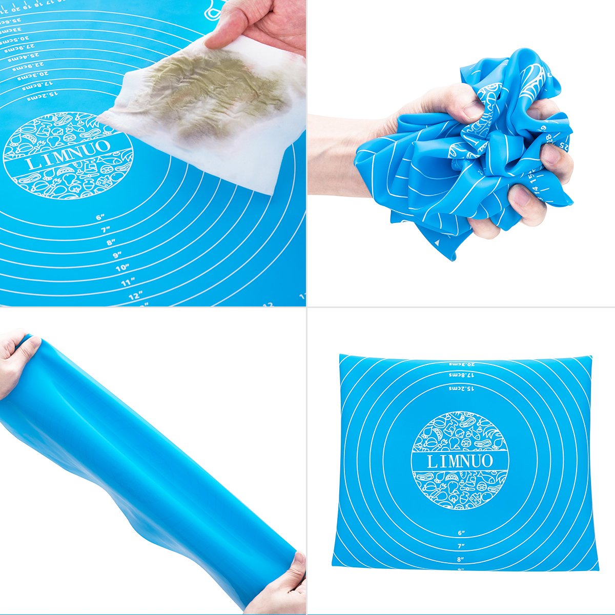 LIMNUO folding baking mat stores flat for compact organization.