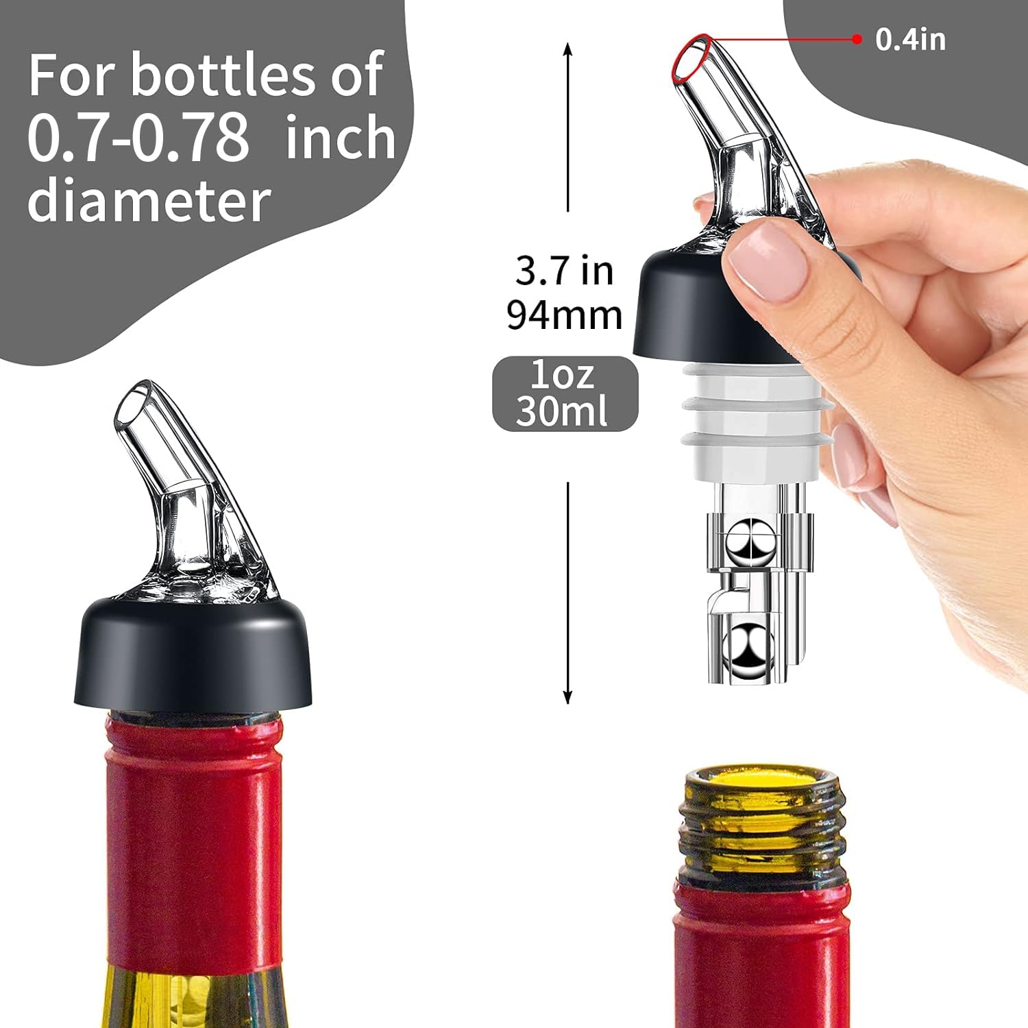 LINALL measured pourer on bottle closure for quick setup