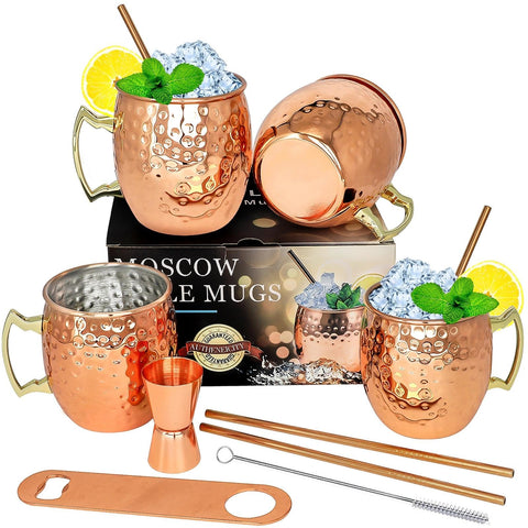 LINALL Moscow Mule mug 18oz front view, durable stainless steel keeps drinks cold