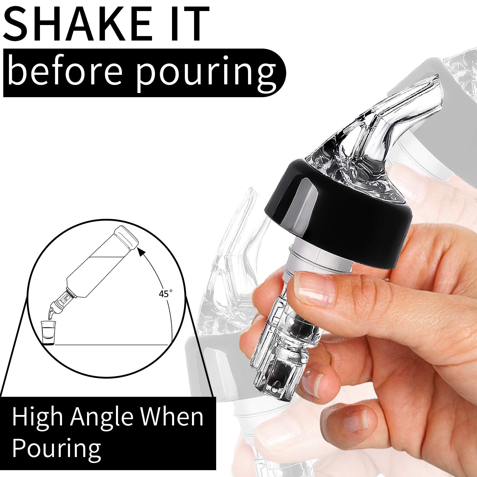 LINALL pack of 12 pourers dispensing wine and spirits