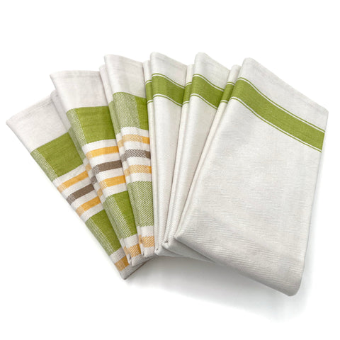 Lincoln & Palm green-striped towel showcases absorbent cotton for fast kitchen drying.