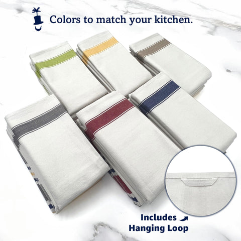 Long 27 by 19 inch towels provide extra reach for drying and kneading tasks.