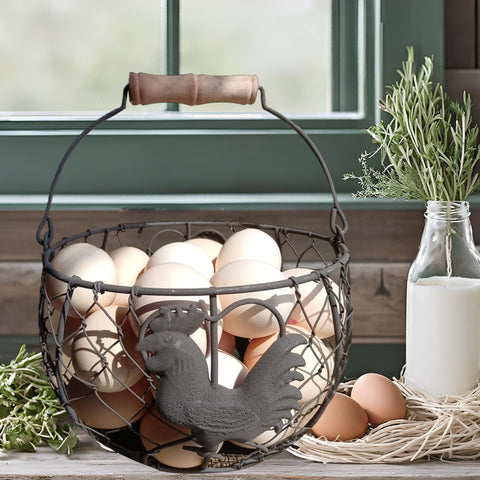 LINCOUNTRY chicken egg basket doubles as decor and egg storage on the counter