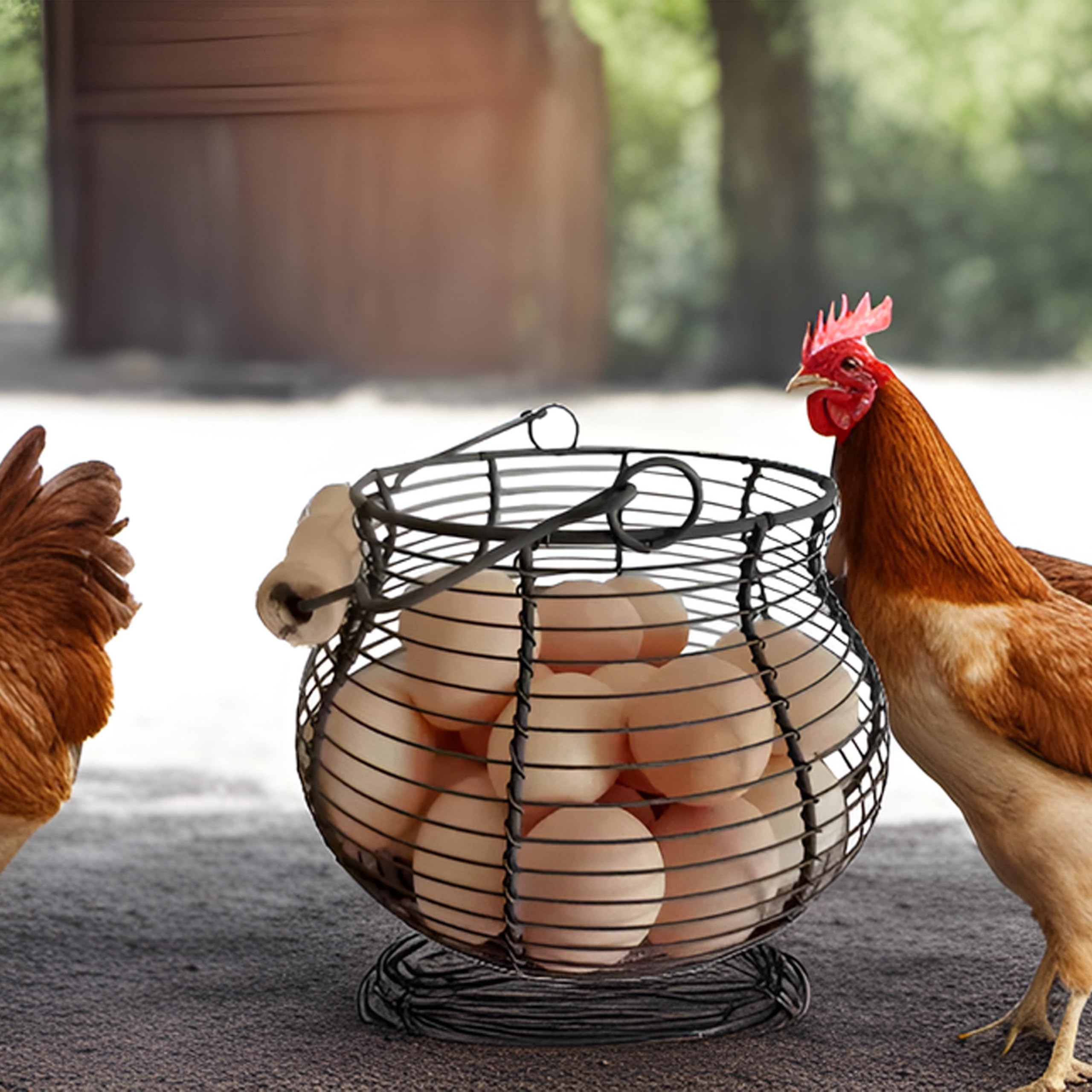 LINCOUNTRY egg basket on countertop display with rustic farmhouse charm